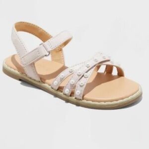 NWOT Cat & Jack Toddler Girls Jen Pearl Strap Sandals, 6